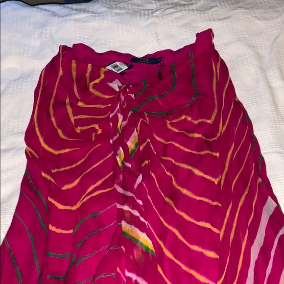 NWT Polo Ralph Lauren Pink Multi Strapless Dress - Picture 1 of 8